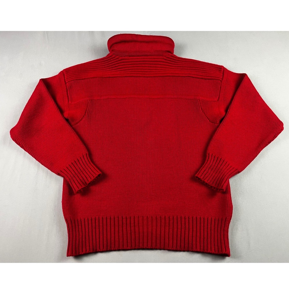 Vintage Obermeyer Stefan Quarter Zip Sweater Mens Medium Red Heavy Wool Classic - Picture 2 of 8